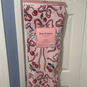 Juicy Couture Pink Blanket with Cherry and Bow Design